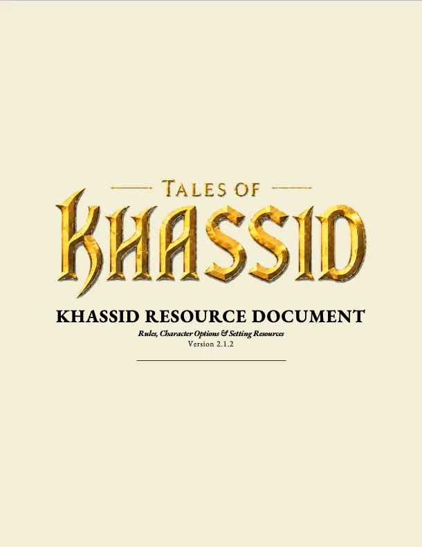 Khassid Resource Document cover